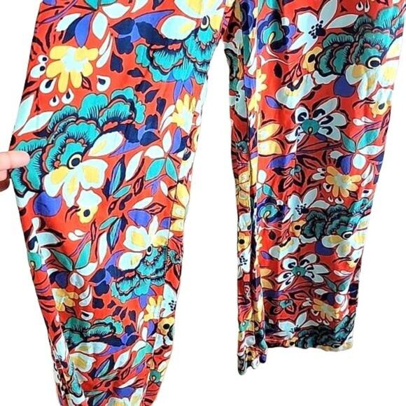 California Moon Rise Floral Wide Leg Pull On Pants size M Multicolor - Picture 4 of 9